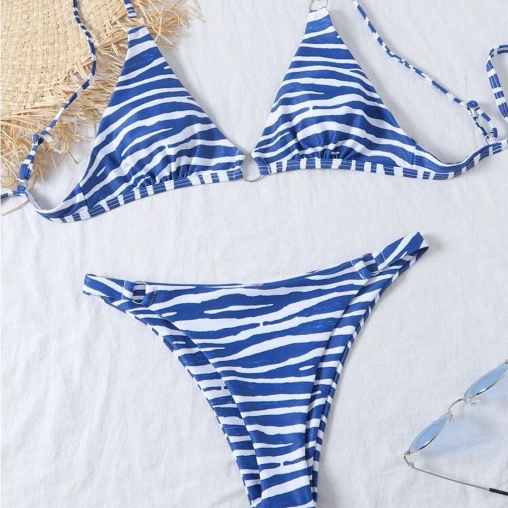 Zebra Blue Bikini Set